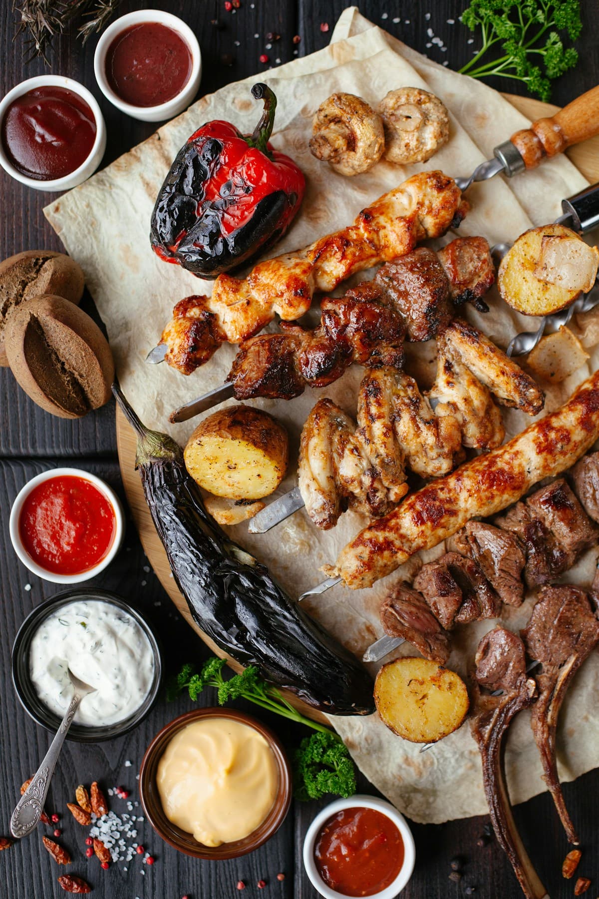 Suya grilling at a Lagos street food stand